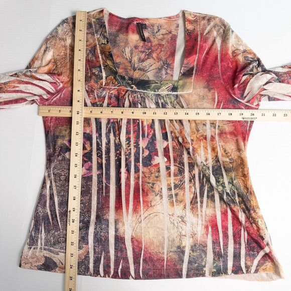 Susan Lawrence Velvet Square Neck Floral Top Womens Large Fairy Artsy Whimsigoth - Picture 4 of 13